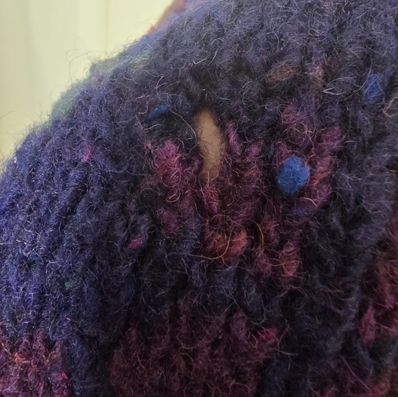 Outback Red Sweater Women Large Brown Purple Aztec Diamond Shawl Relaxed Wool - Picture 6 of 10